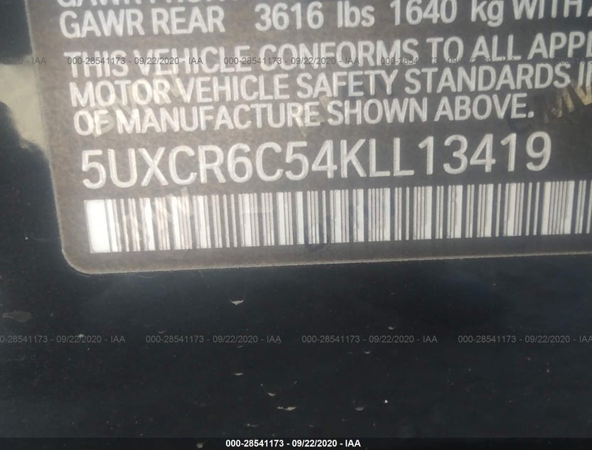 5UXCR6C54KLL13419