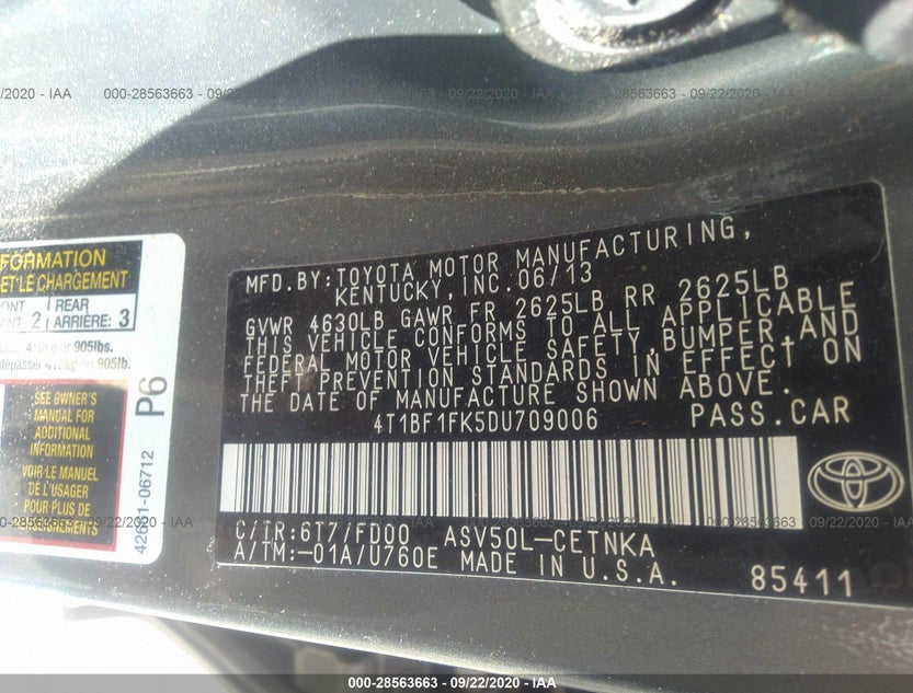 4T1BF1FK5DU709006