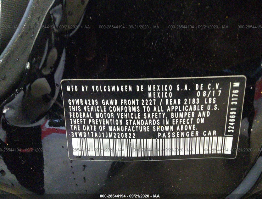 3VWD17AJ1JM220922
