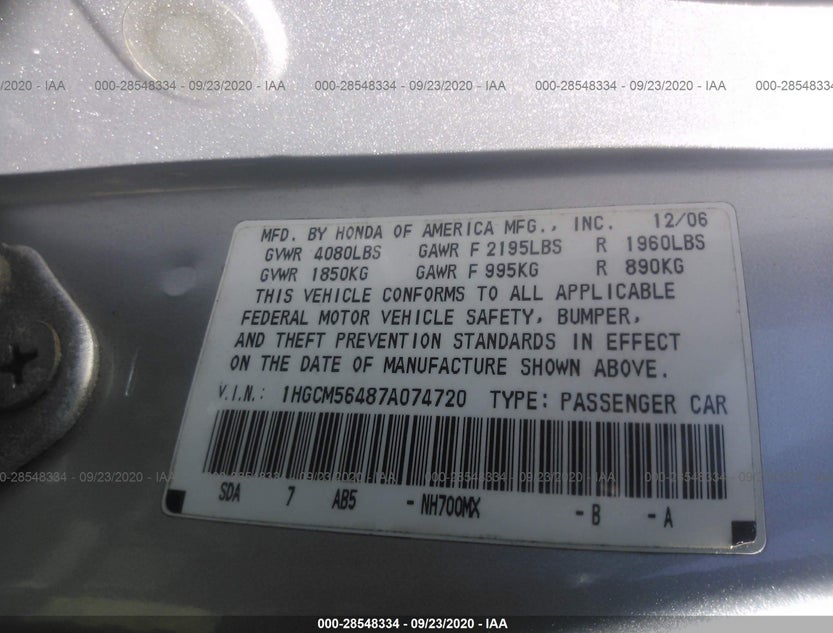 1HGCM56487A074720