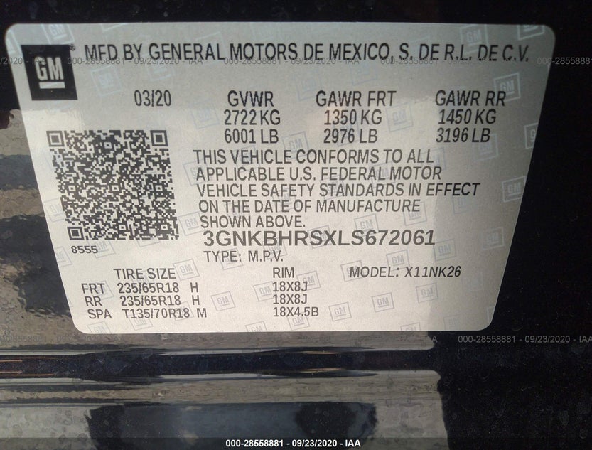 3GNKBHRSXLS672061