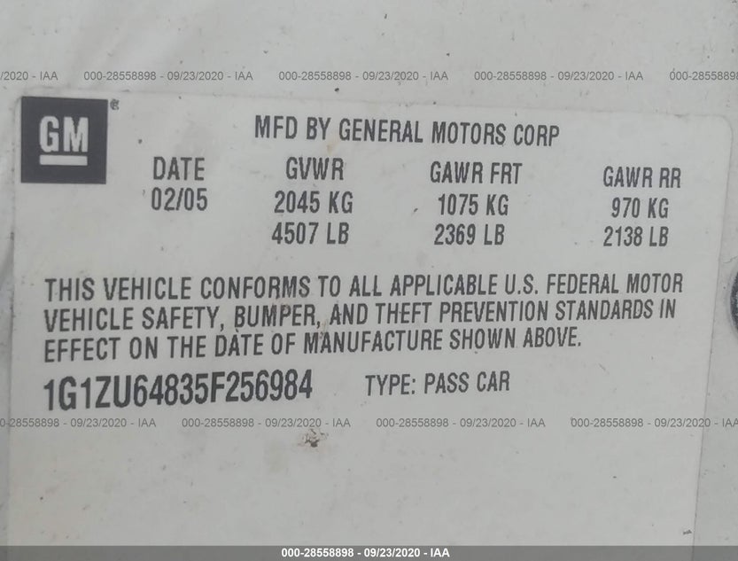 1G1ZU64835F256984