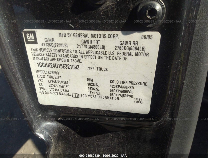 1GCHK24U15E321092