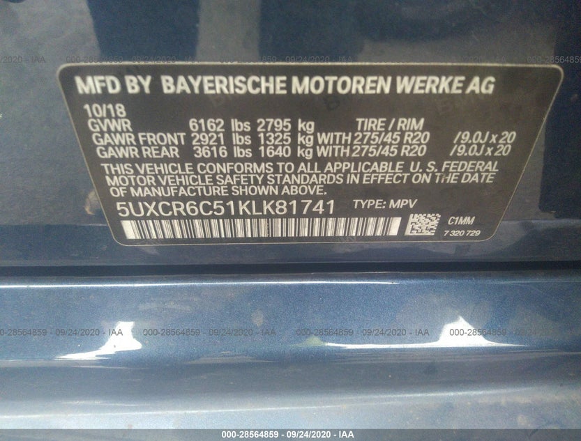 5UXCR6C51KLK81741