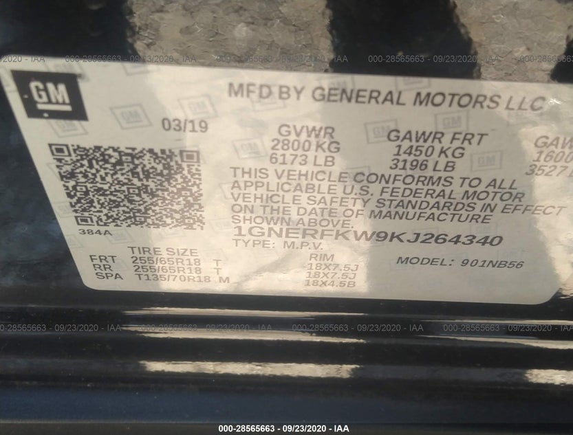 1GNERFKW9KJ264340