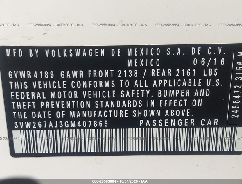 3VW267AJ3GM407869