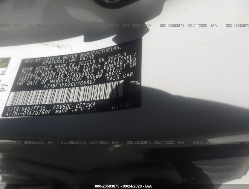 4T1BF1FK2CU166907
