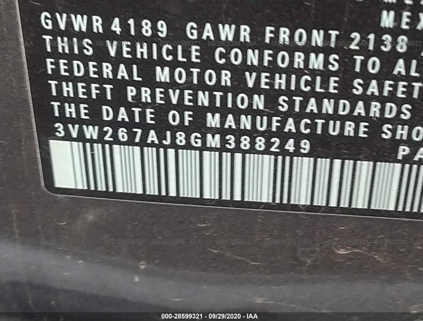 3VW267AJ8GM388249