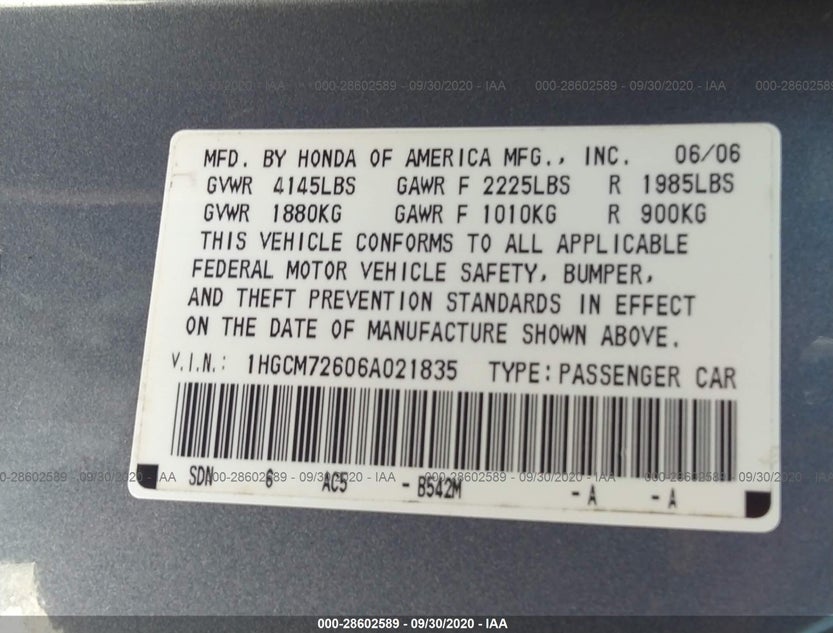 1HGCM72606A021835