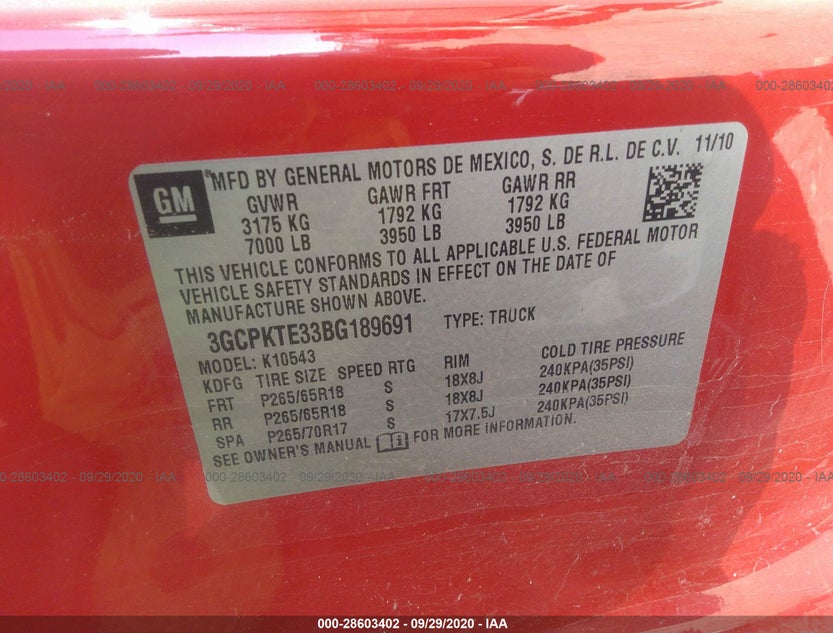 3GCPKTE33BG189691