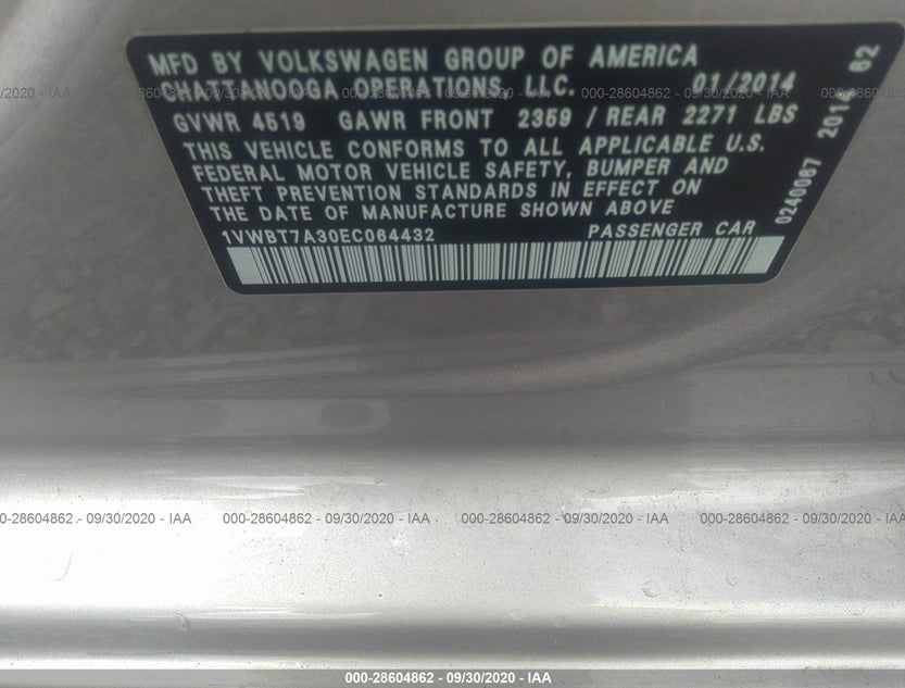 1VWBT7A30EC064432