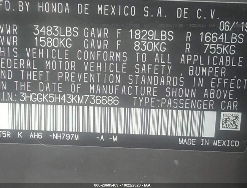 3HGGK5H43KM736686