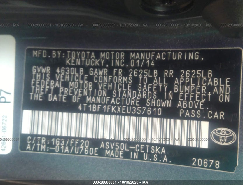 4T1BF1FKXEU357610