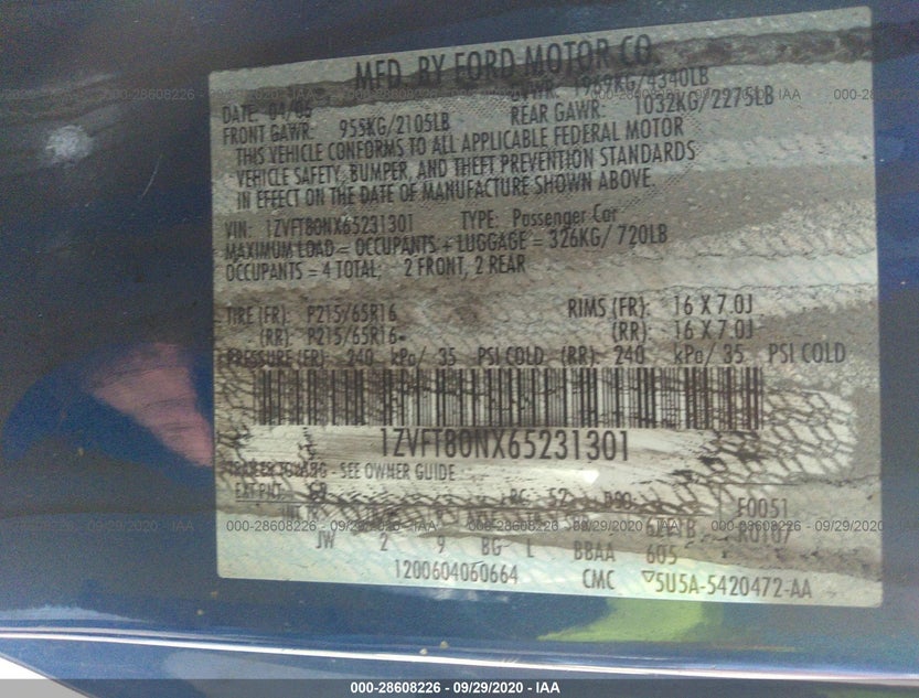 1ZVFT80NX65231301