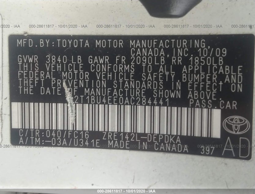 2T1BU4EE0AC284441