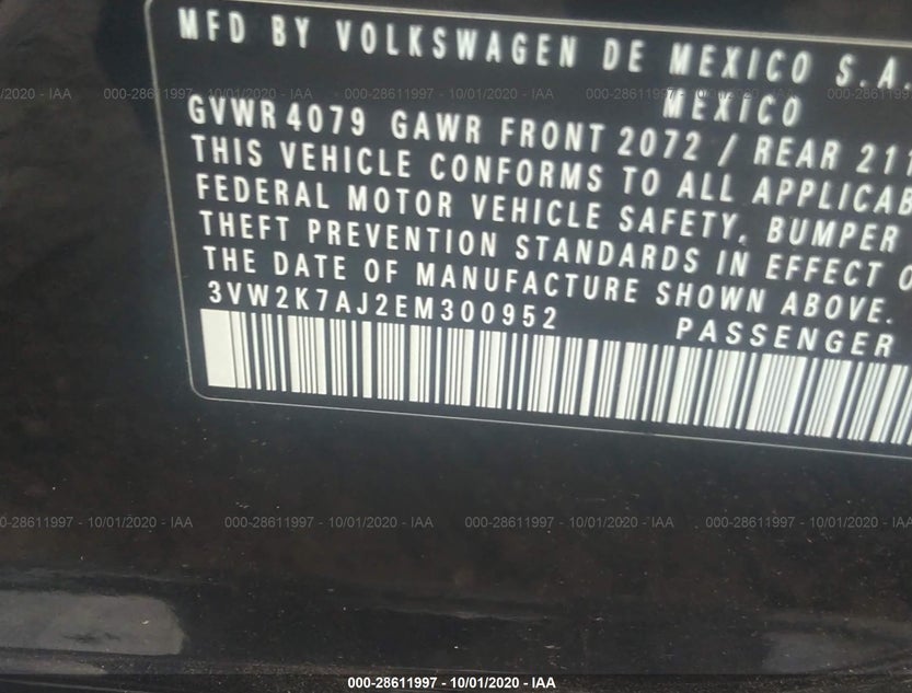 3VW2K7AJ2EM300952