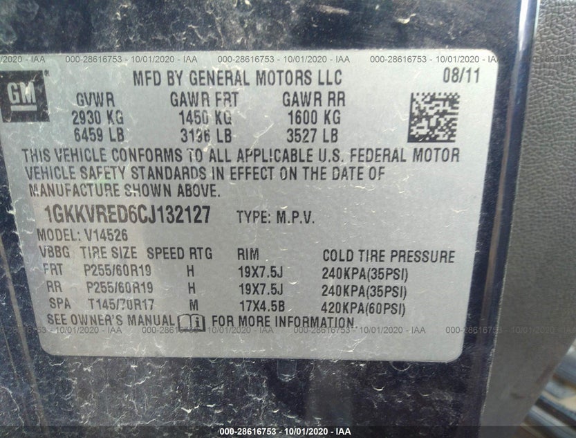 1GKKVRED6CJ132127