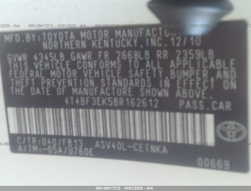 4T4BF3EK5BR162612