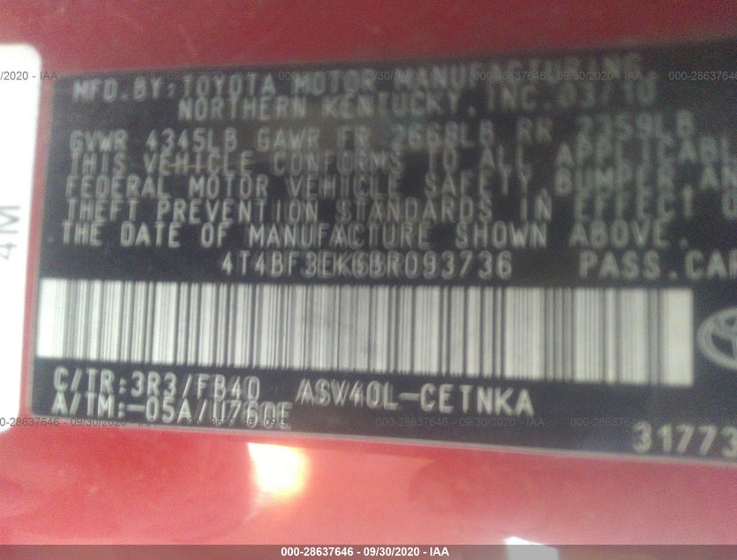 4T4BF3EK6BR093736
