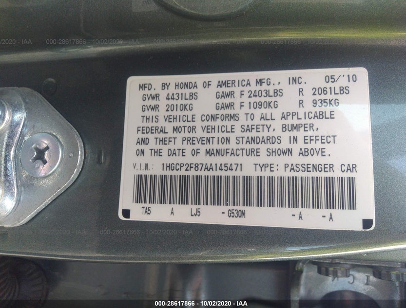 1HGCP2F87AA145471