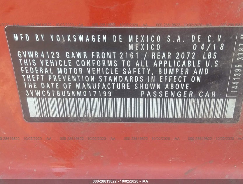 3VWC57BU5KM017199