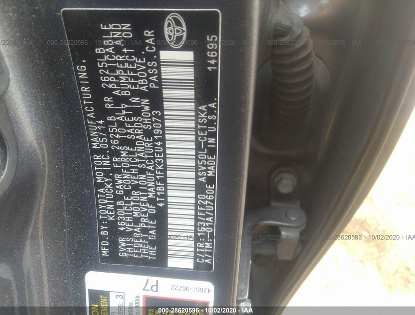 4T1BF1FK3EU419073