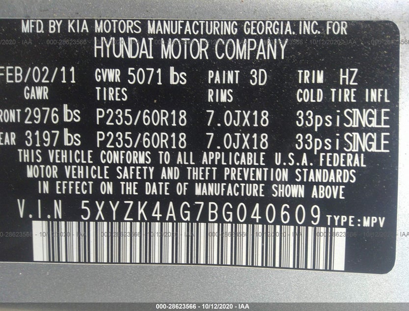 5XYZK4AG7BG040609