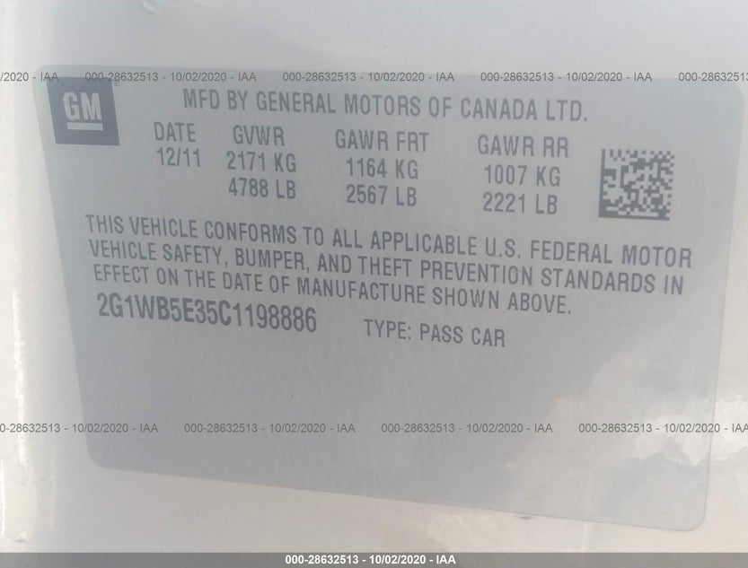 2G1WB5E35C1198886