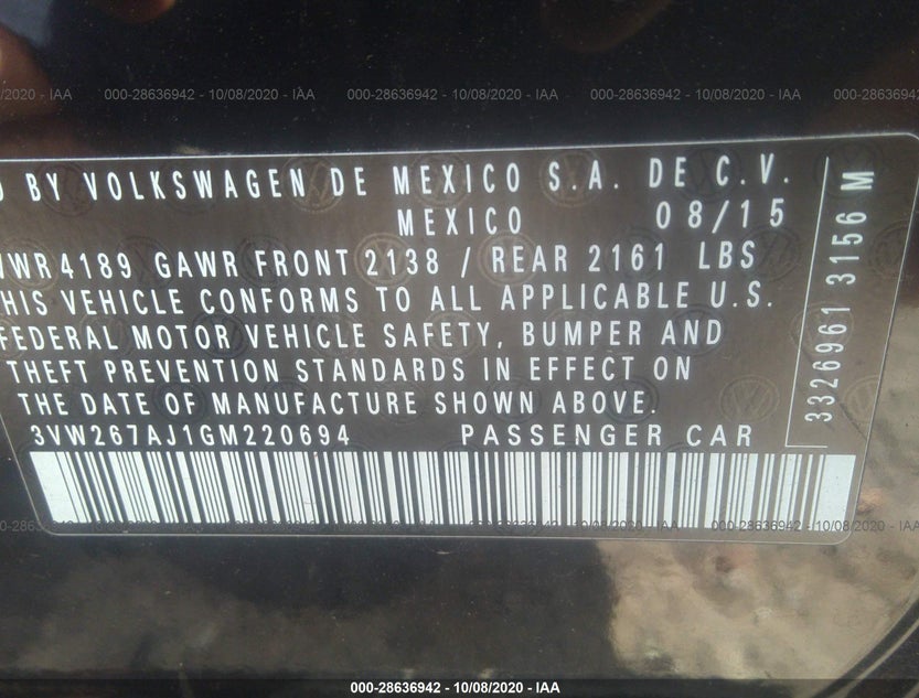 3VW267AJ1GM220694