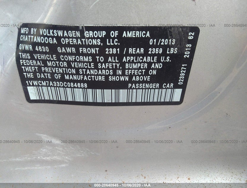 1VWCM7A33DC084688