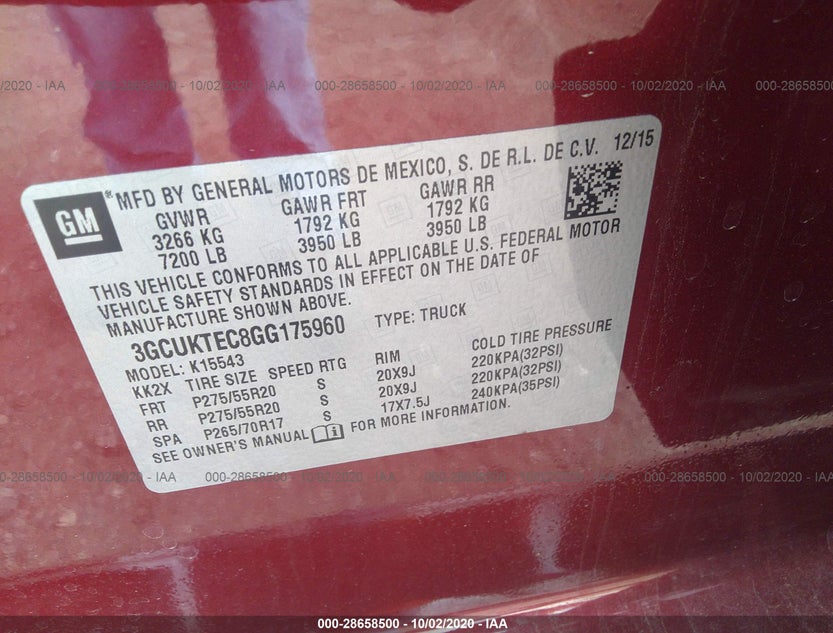 3GCUKTEC8GG175960