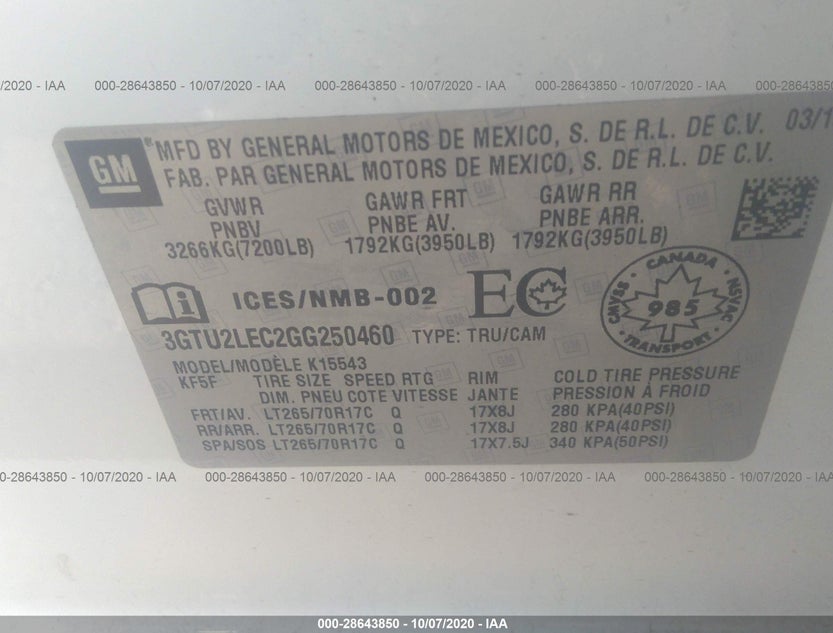 3GTU2LEC2GG250460