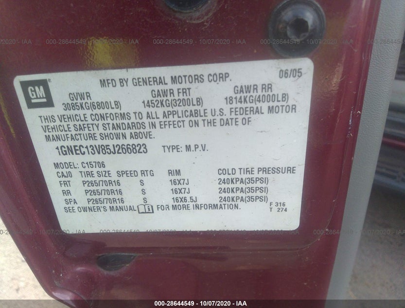 1GNEC13V85J266823
