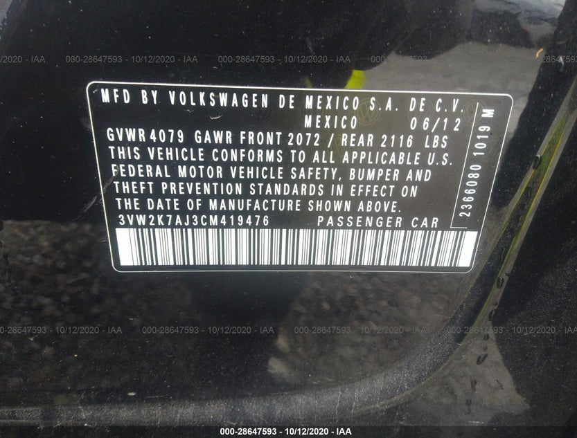 3VW2K7AJ3CM419476