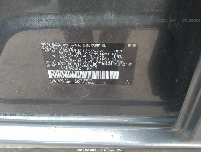 2T3BF32VX9W024042
