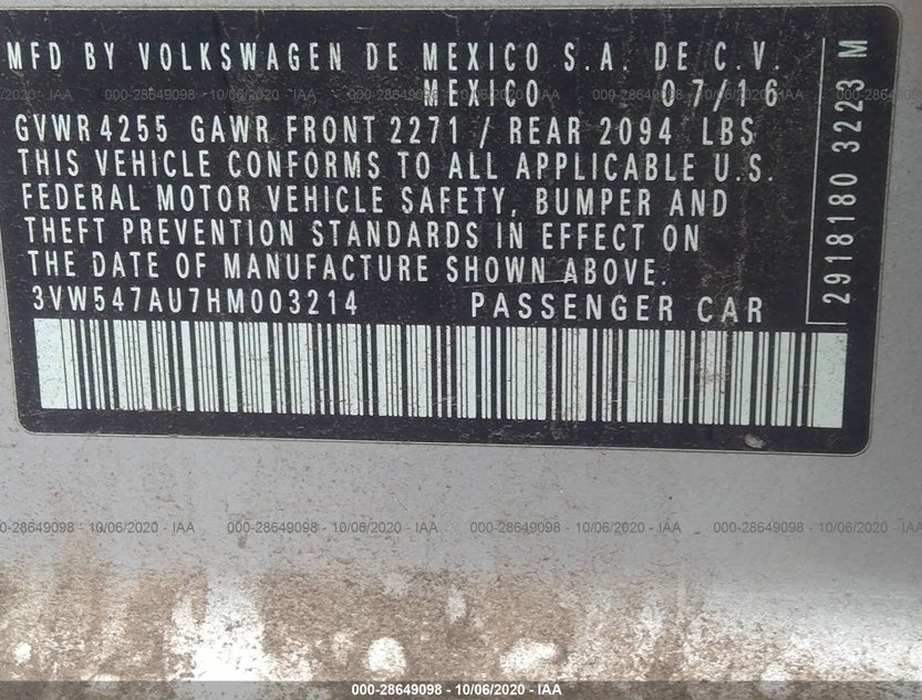 3VW547AU7HM003214
