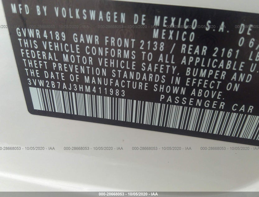 3VW2B7AJ3HM411983