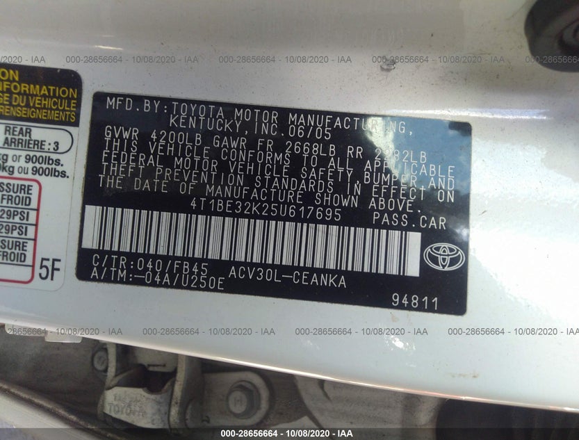 4T1BE32K25U617695