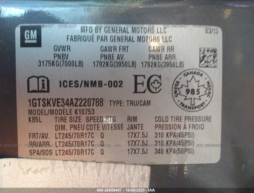 1GTSKVE34AZ220788