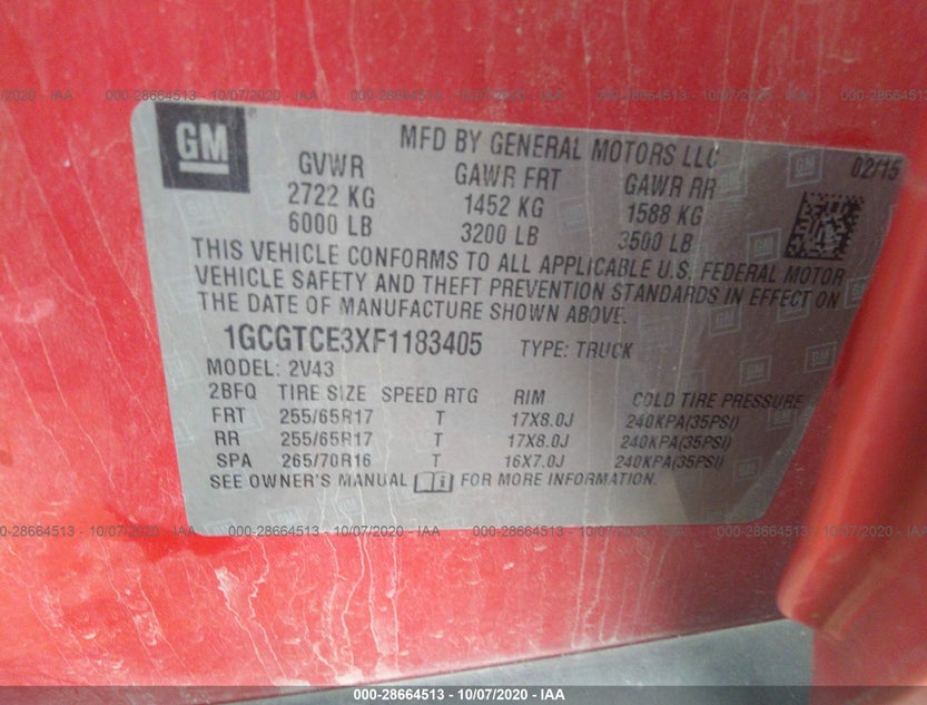 1GCGTCE3XF1183405