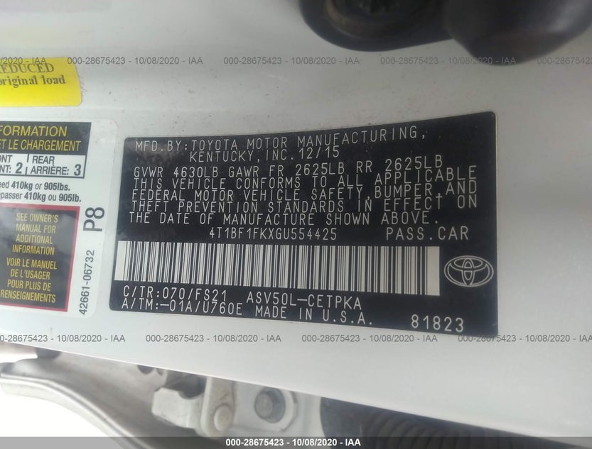 4T1BF1FKXGU554425