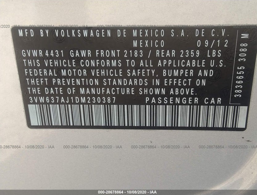 3VW637AJ1DM230387
