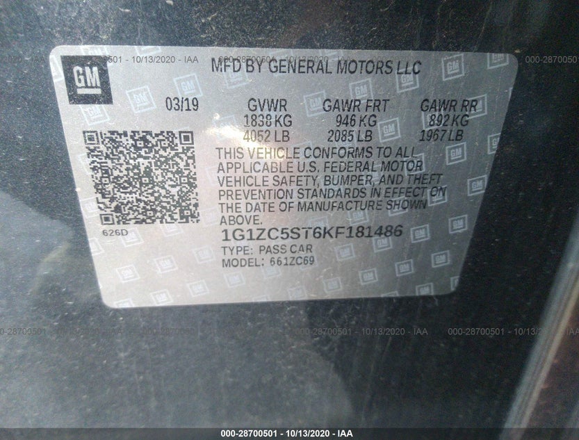 1G1ZC5ST6KF181486