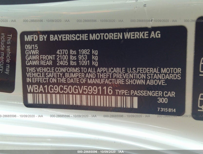 WBA1G9C50GV599116