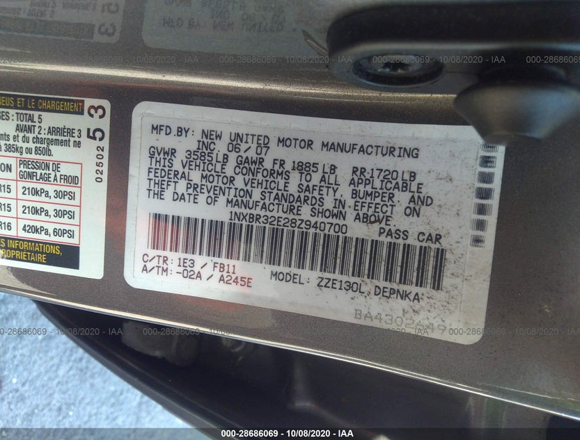 1NXBR32E28Z940700