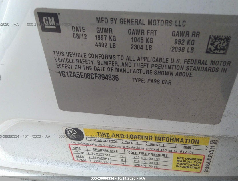1G1ZA5E08CF394836