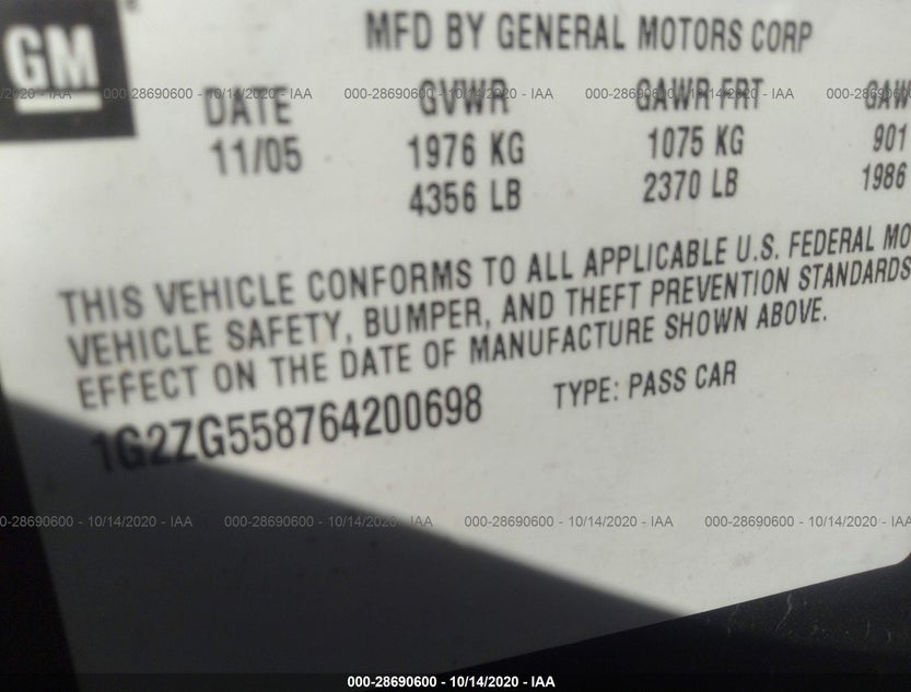 1G2ZG558764200698