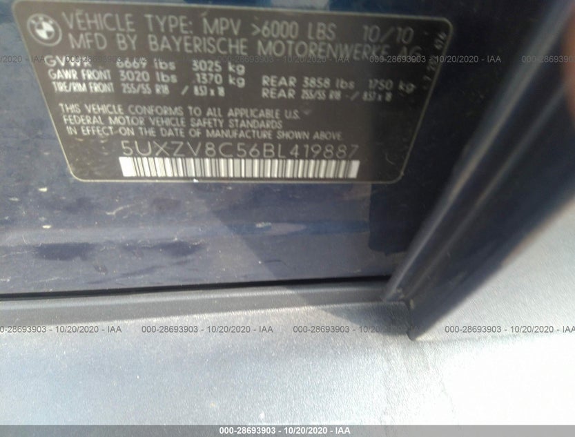 5UXZV8C56BL419887