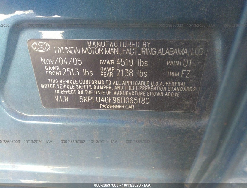 5NPEU46F96H065180
