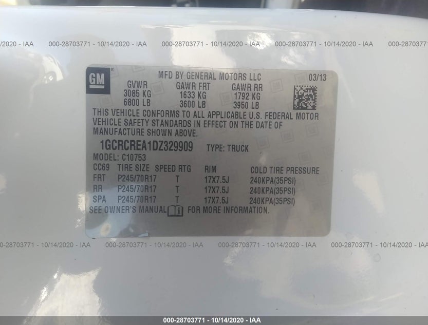 1GCRCREA1DZ329909